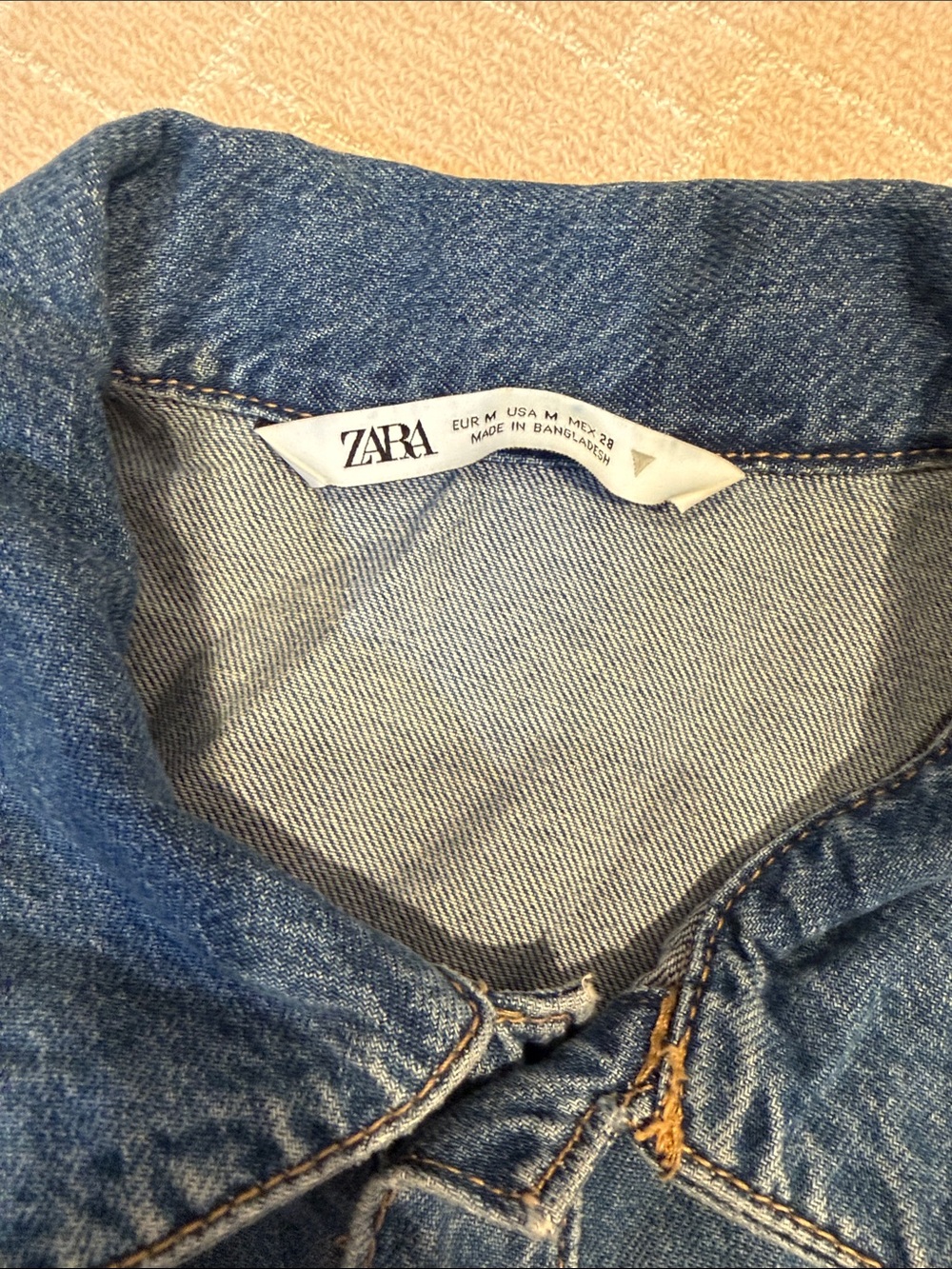 Zara Denim Cap Sleeve Romper - Medium Wash Blue - Picture 3 of 4